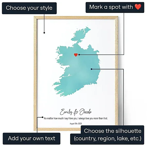 Custom Watercolor Map — personalised art print