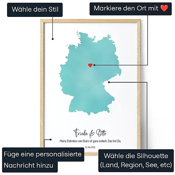 Benutzerdefinierte Aquarellkarte — personalisierter Kunstdruck