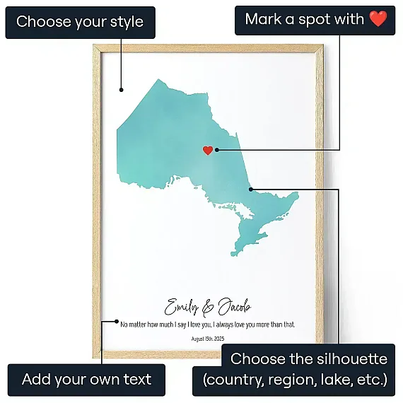 Custom Watercolor Map — personalized art print