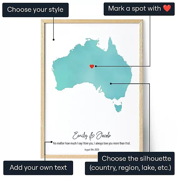 Custom Watercolor Map — personalised art print
