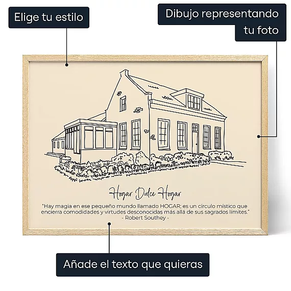 Arte Lineal De Una Casa — impresión artística personalizada