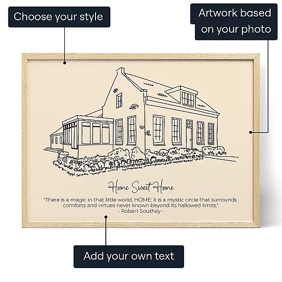House Line Art — personalised art print