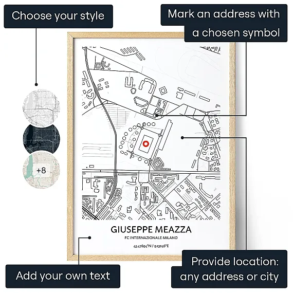 Inter Giuseppe Meazza Stadium Map