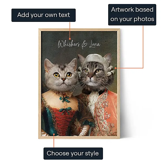 EN_01_The Royal Couple – Custom Cat Portrait