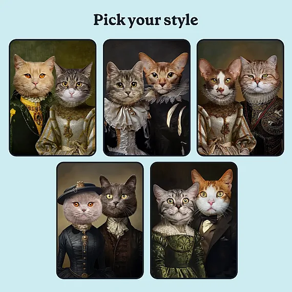 EN_02_The Royal Couple – Custom Cat Portrait