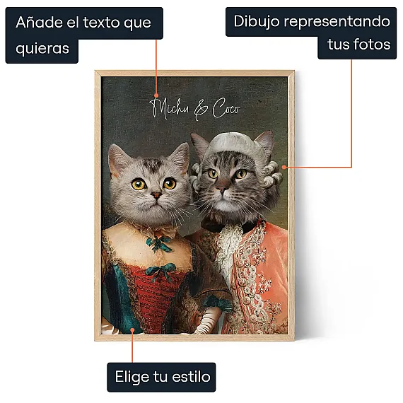 ES_01_Pareja Real – Retrato Personalizado de Gatos