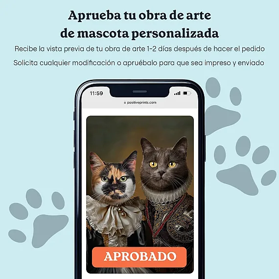 ES_06_Pareja Real – Retrato Personalizado de Gatos