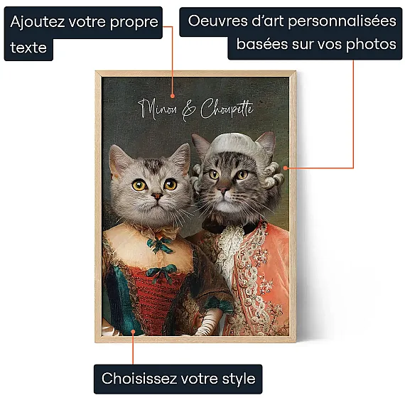 FR_01_Couple Royal – Portrait Personnalisé de Chats