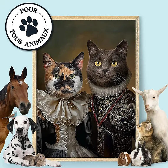 FR_04_Couple Royal – Portrait Personnalisé de Chats