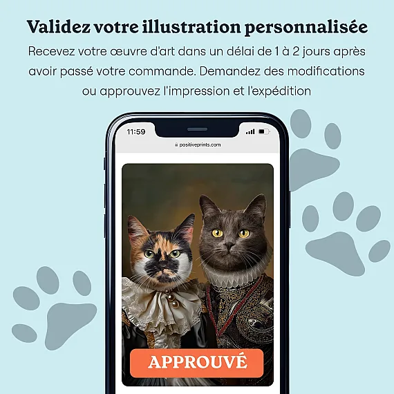 FR_06_Couple Royal – Portrait Personnalisé de Chats