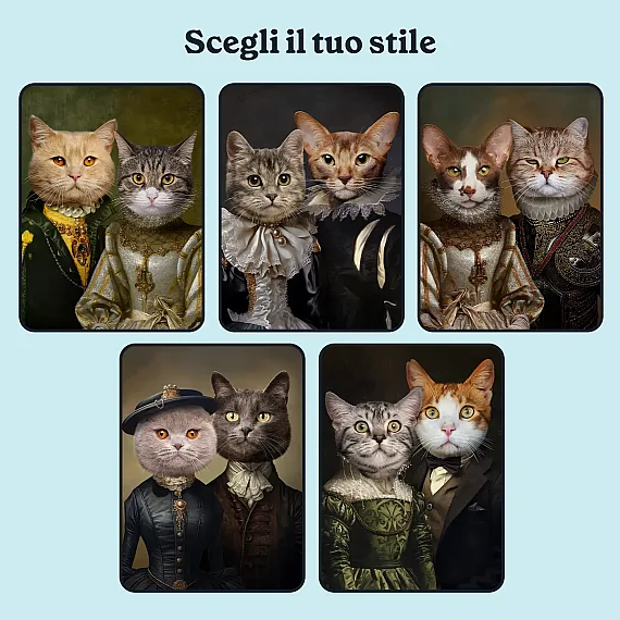 IT_02_Royal Couple – Ritratto Personalizzato di Gatti