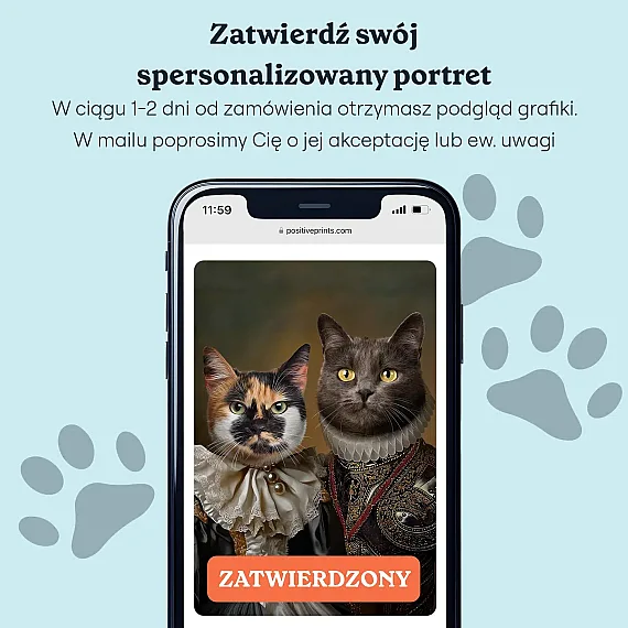 PL_06_Królewska Para – Personalizowany Portret Kotów