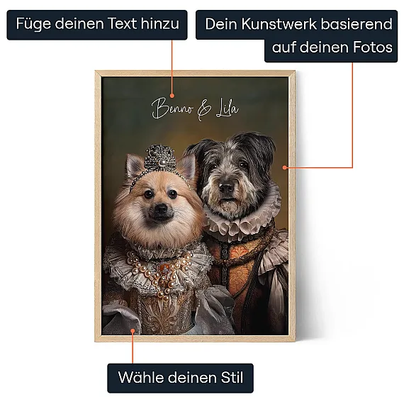 DE_01_Königliches Paar – Individuelles Haustierporträt