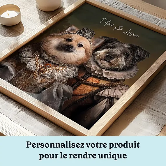 FR_05_Couple Royal – Portrait Personnalisé d'animaux de compagnie