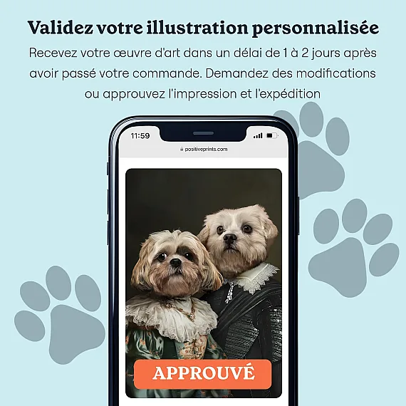 FR_06_Couple Royal – Portrait Personnalisé d'animaux de compagnie