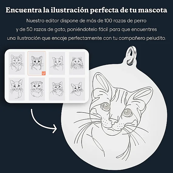 ES_03_Collar con arte lineal de gato