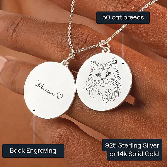 EN_01_Cat Line Art Necklace