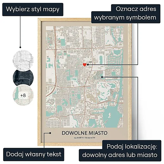 Mapa Plakat — personalizowany plakat artystyczny