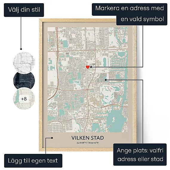 Anpassad Karta Tavla — personlig konstprint