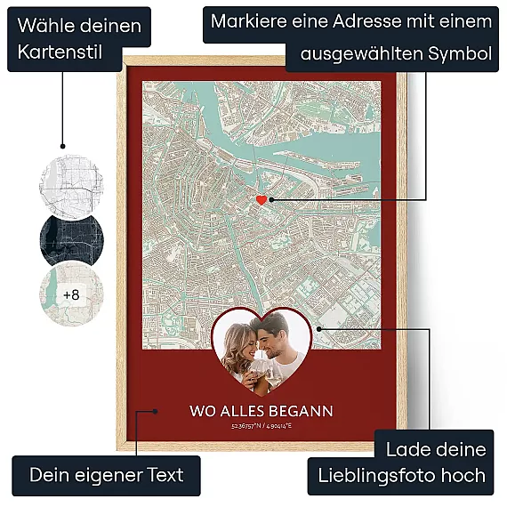 Standort Bild Geschenk — personalisierter Kunstdruck - Schweiz