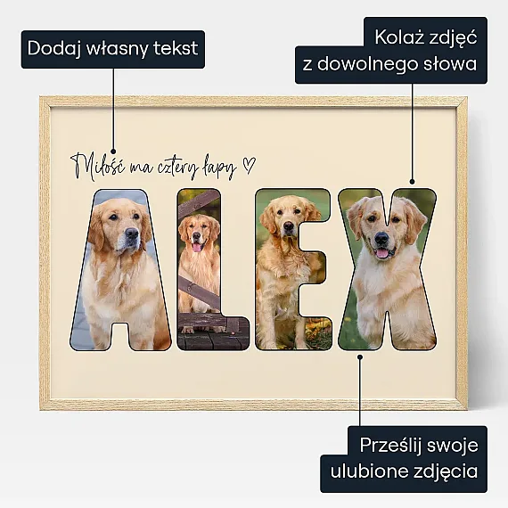 PL_01_Pies – Kolaż ze Zdjęć w Formie Napisu