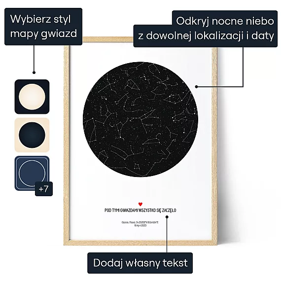 Mapa Pierwszego Spotkania — personalizowany plakat artystyczny