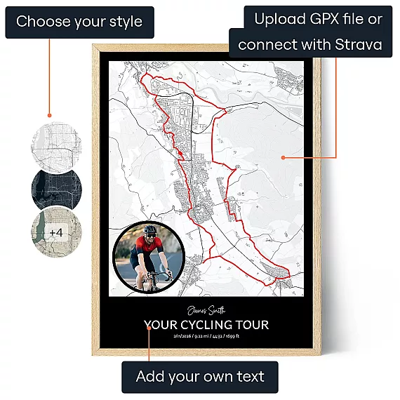 UK_01_Cycling Route Map Poster