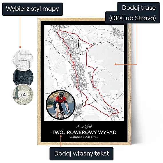 PL_01_Mapa Trasy Rowerowej – plakat personalizowany