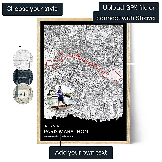 EN_01_Paris Marathon Map Poster