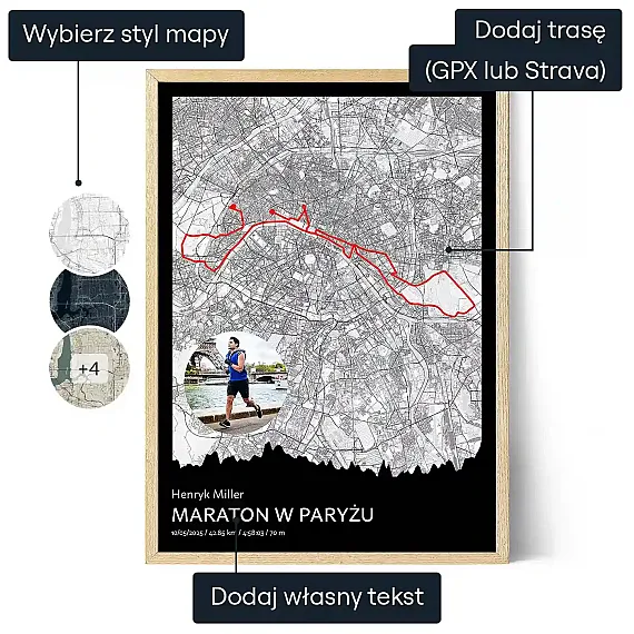 PL_01_Paryż Maraton – plakat personalizowany