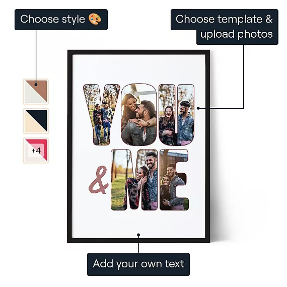 You Me Collage Art — personalised art print