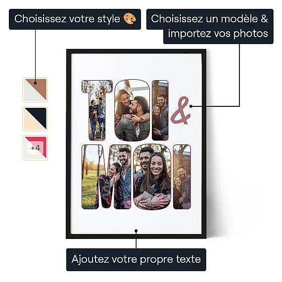 Collage Photo Artistique Toi Et Moi — art mural photo personnalisé