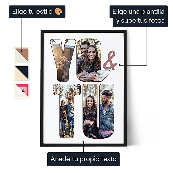 Collage Artistico Tu Y Yo — impresión artística personalizada