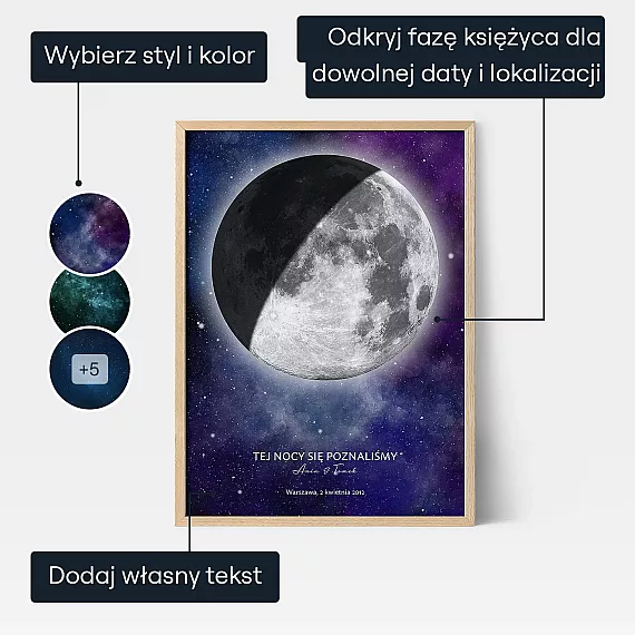 Nasz Ksiezyc — personalizowany plakat fazy księżyca