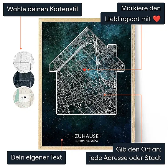 Unser Erstes Zuhause — personalisierter Kunstdruck - Schweiz