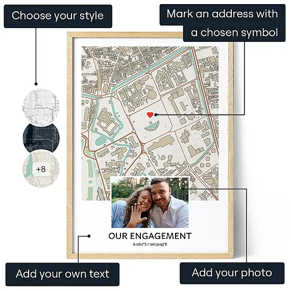 Forlovningskarta — personlig konstprint