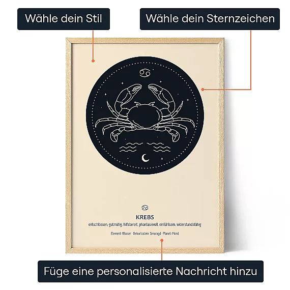 So personalisieren Sie das Sternzeichen Krebs - Krebs Sternzeichen