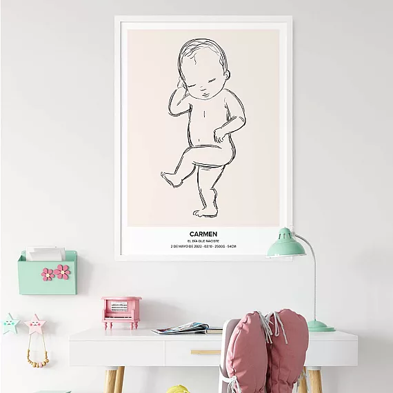 cuadro personalizado nacimiento bebé