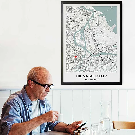 plakat dla taty - mapa miasta