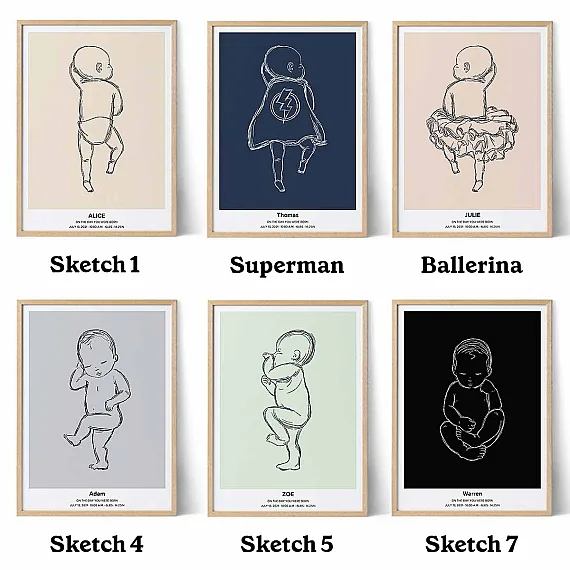 birth poster color and illustration