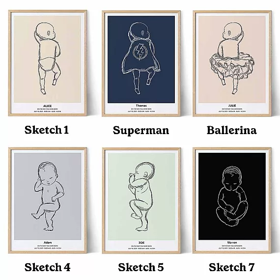 birth poster color and illustration