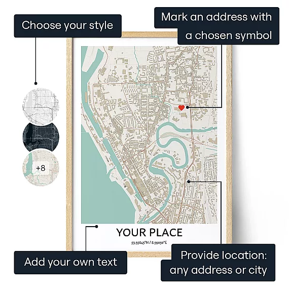 cómo personalizar el póster del mapa de la ciudad