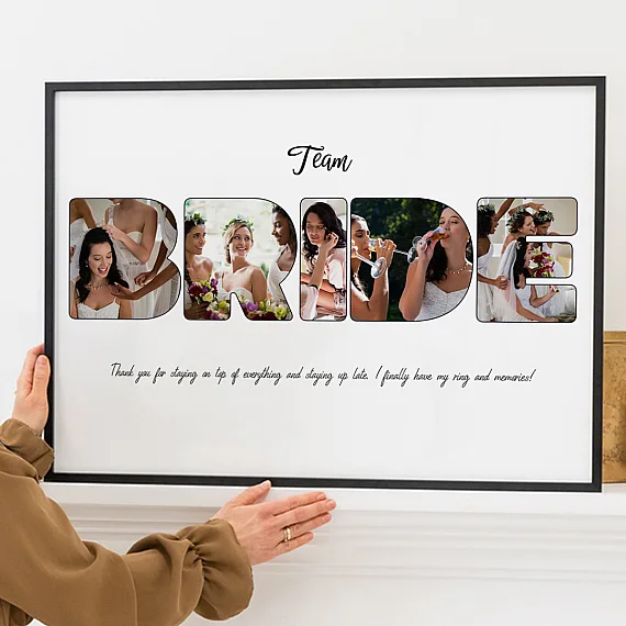 team bride Letter Photo Collage
