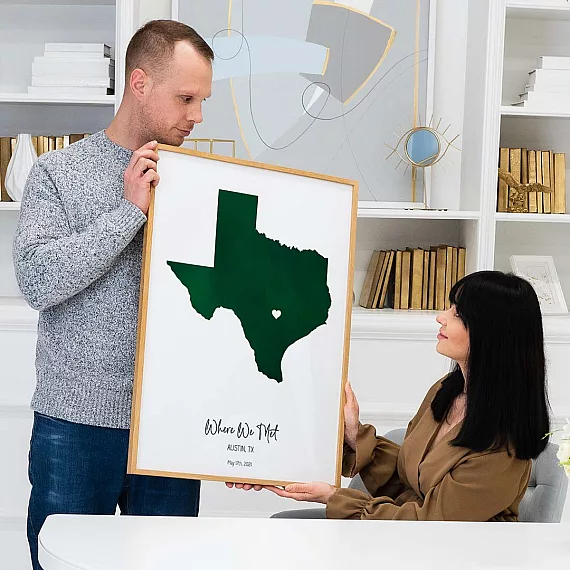 custom watercolor map gift