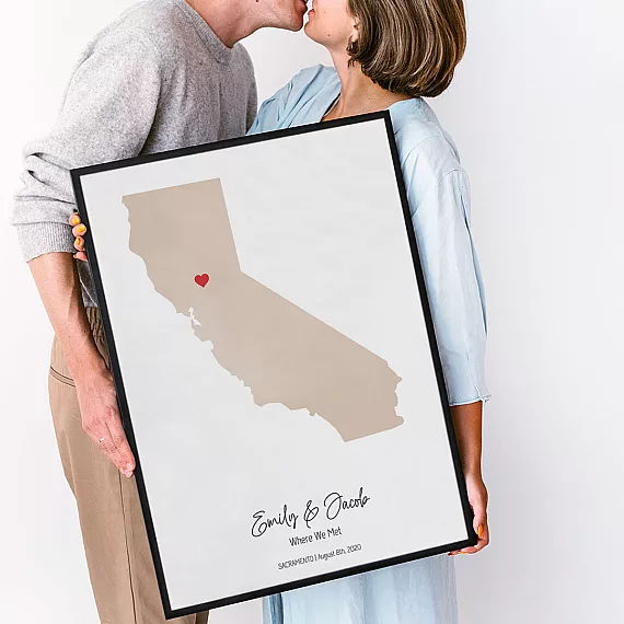 watercolor where we met map gift