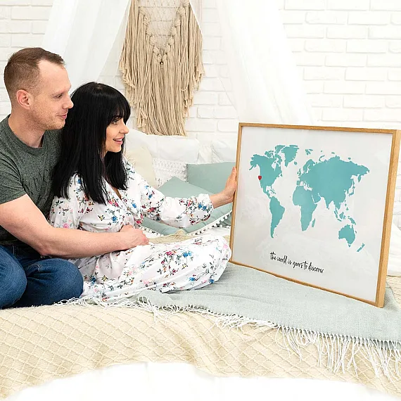 Watercolour World Map gift