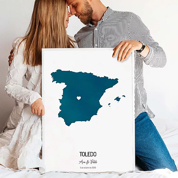 Mapa personalizado en acuarela