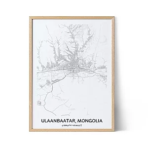 Ulaanbaatar city map poster