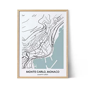 Monte Carlo city map poster