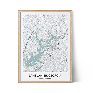 Lake Lanier city map poster